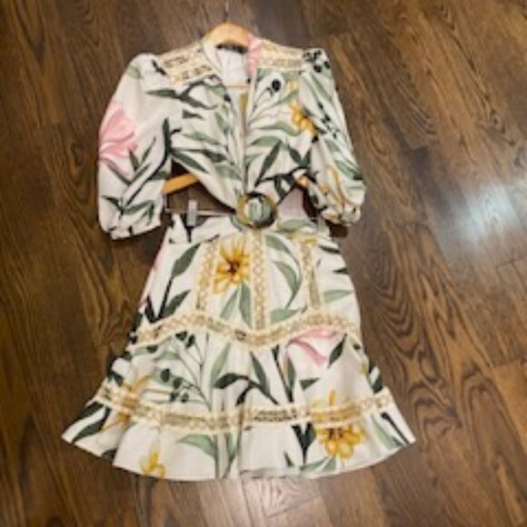 BNWT PatBO | Jasmine Jute Trim Cut-Out Mini Dress in size 2 - Picture 9 of 10